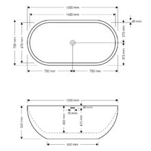 Honey 1500mm Oval Terrazzo Freestanding Bath with Overflow